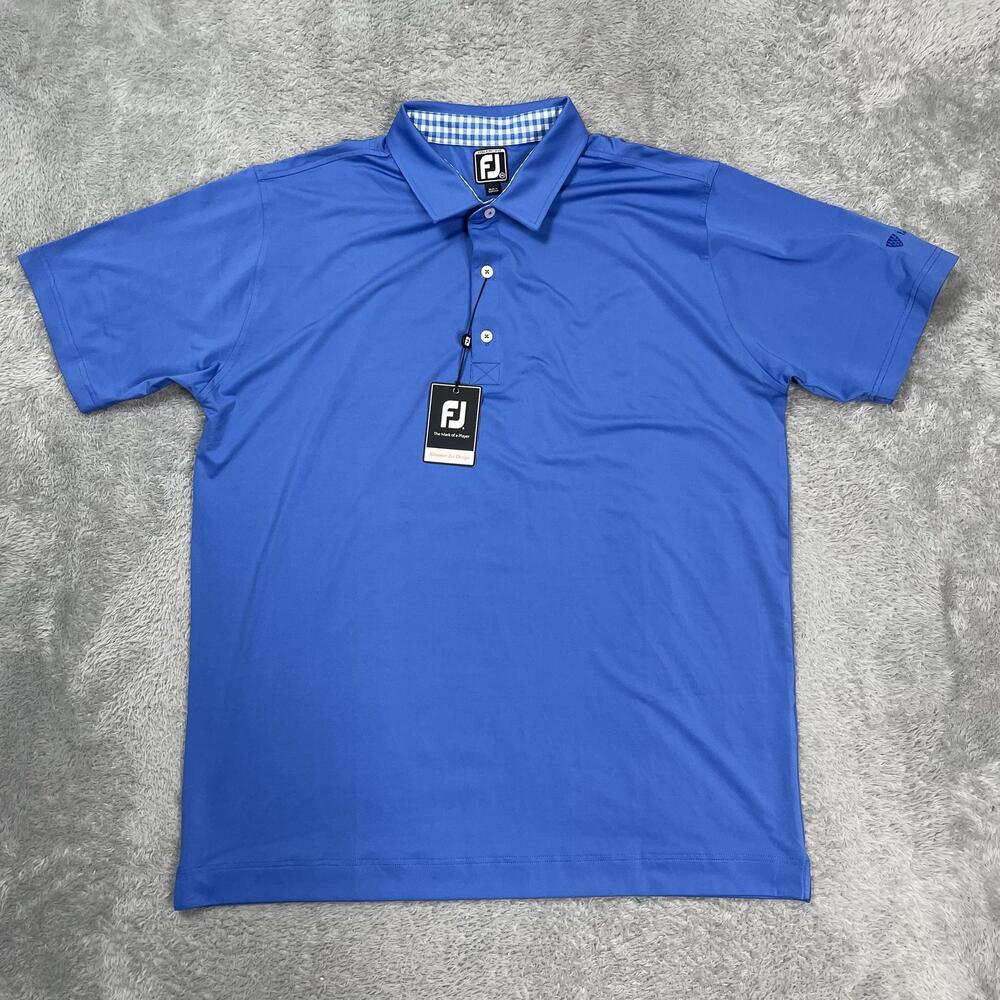 FootJoy Golf Polo Shirt Mens 2XL Blue ProDry Short Sleeve Stretch Lineage